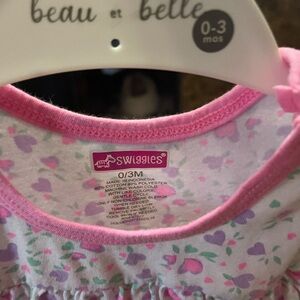 Swiggles Pink and Purple Heart Baby Dress